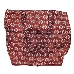 Temptations Packable Travel Reusable Insulated Nylon Shopping Tote Bag Rust Red